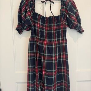 Hill House Plaid Mini Dress - Red, Green, Navy